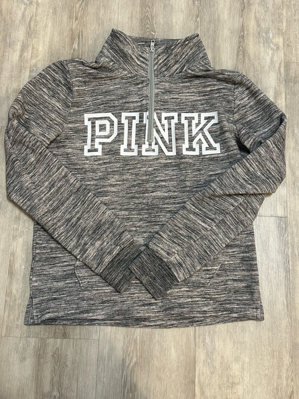 PINK Victoria's Secret Grey Semi-Zip Sweatshirt, Small
